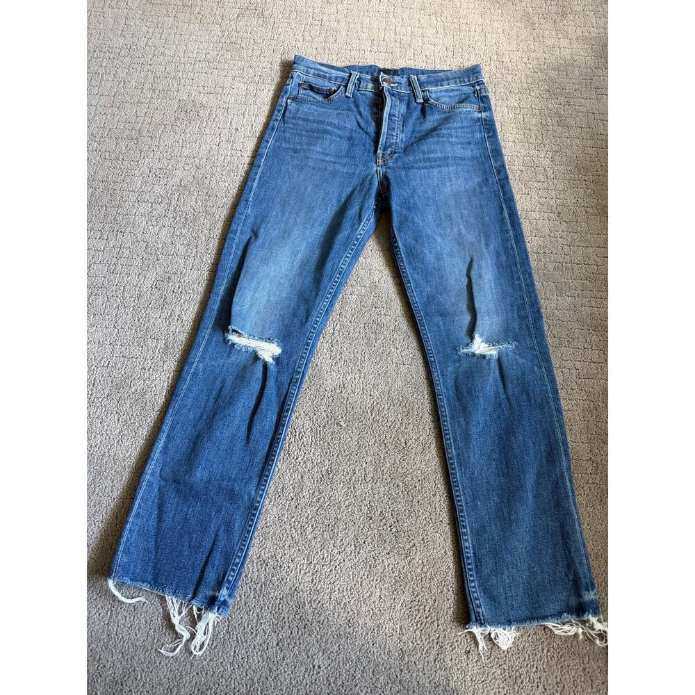 Mother 28 The Tomcat Ankle Fray Denim Jeans